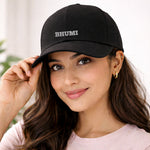 Personalized Name Printed Black Cap for Women – Custom Text Adjustable Baseball Hat | Love Craft Gifts