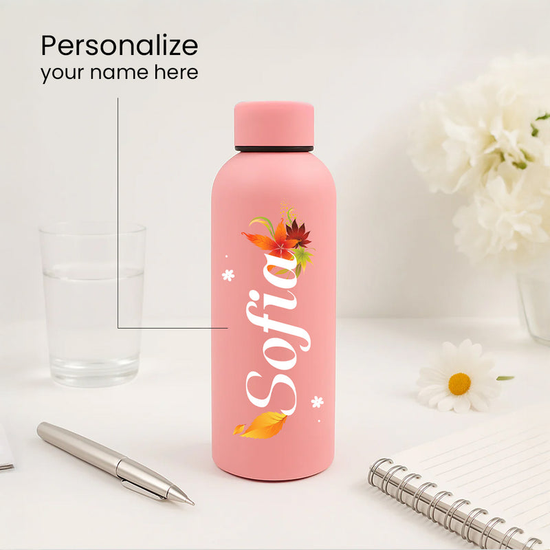 Personalized Floral Name Water Bottle | Love Craft Gifts