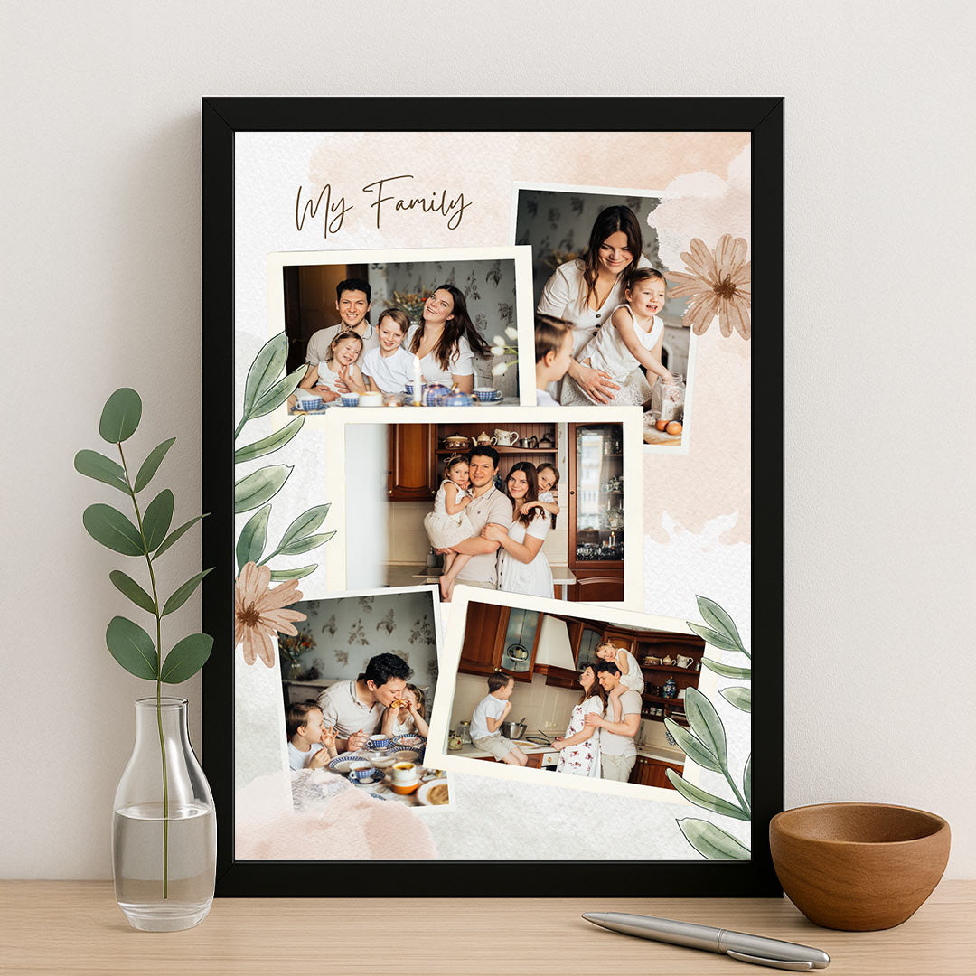 My Family 2023 Photo Collage Frame – Custom Wall Art with 4 Pictures ...