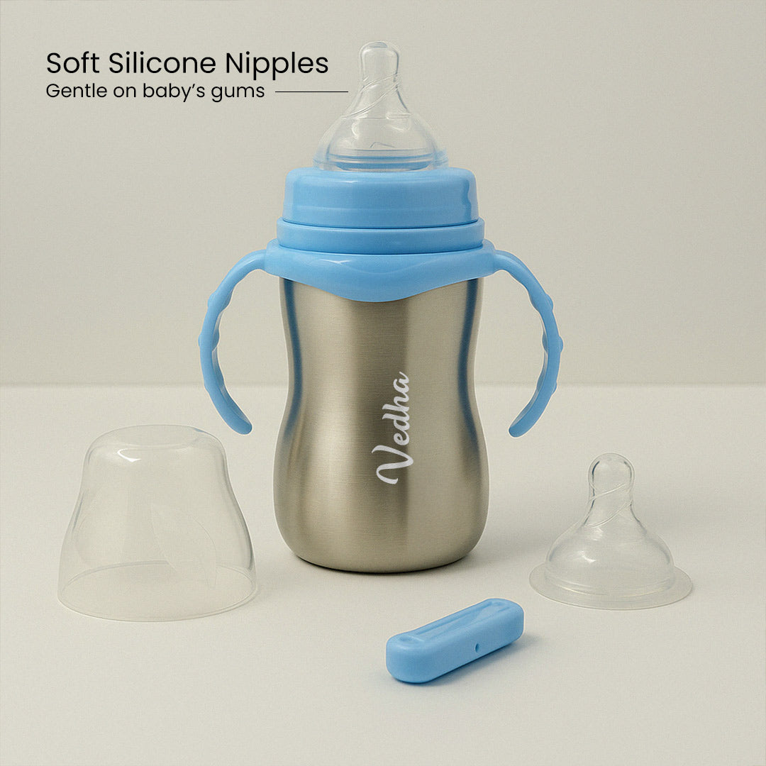 Blue Stainless Steel Sipper Bottle | Love Craft Gifts