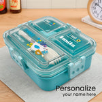 Personalized Blue Unicorn Lunchbox with Spoon & Container | Love Craft Gifts