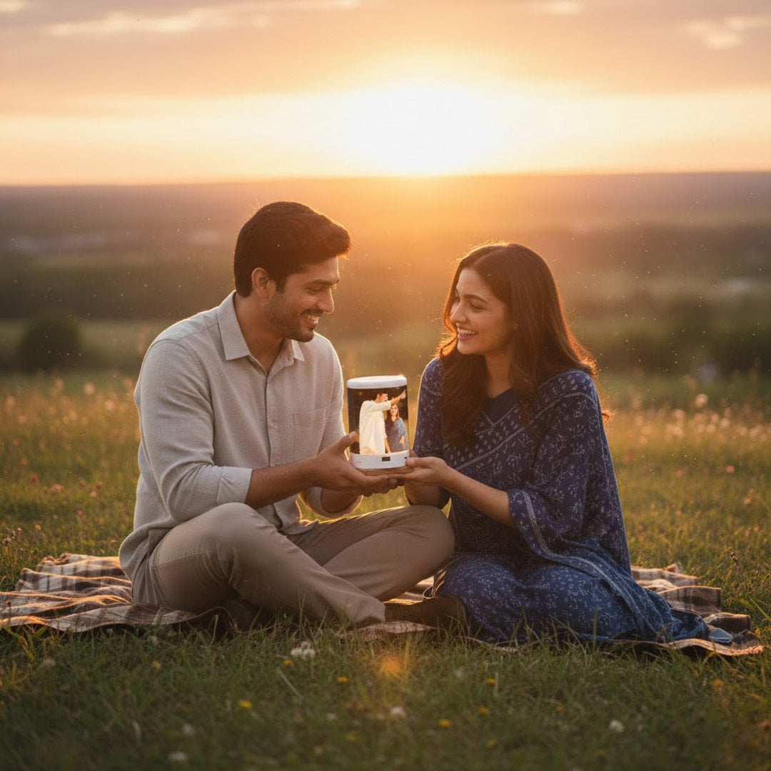 Personalized Bluetooth Speaker with Custom 3-Image Print | LED Wireless Speaker Gift | Love Craft Gifts