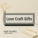 Custom Acrylic Table Nameplate – Brand Display Stand | Love Craft Gifts