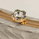 Elegant Personalized Silver Party Clutch with Golden Chain | Love Craft Gifts