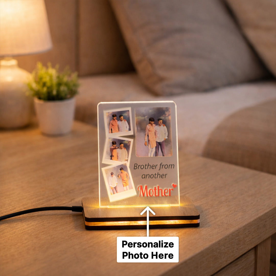 Personalized Brother Photo LED Lamp-8×6"