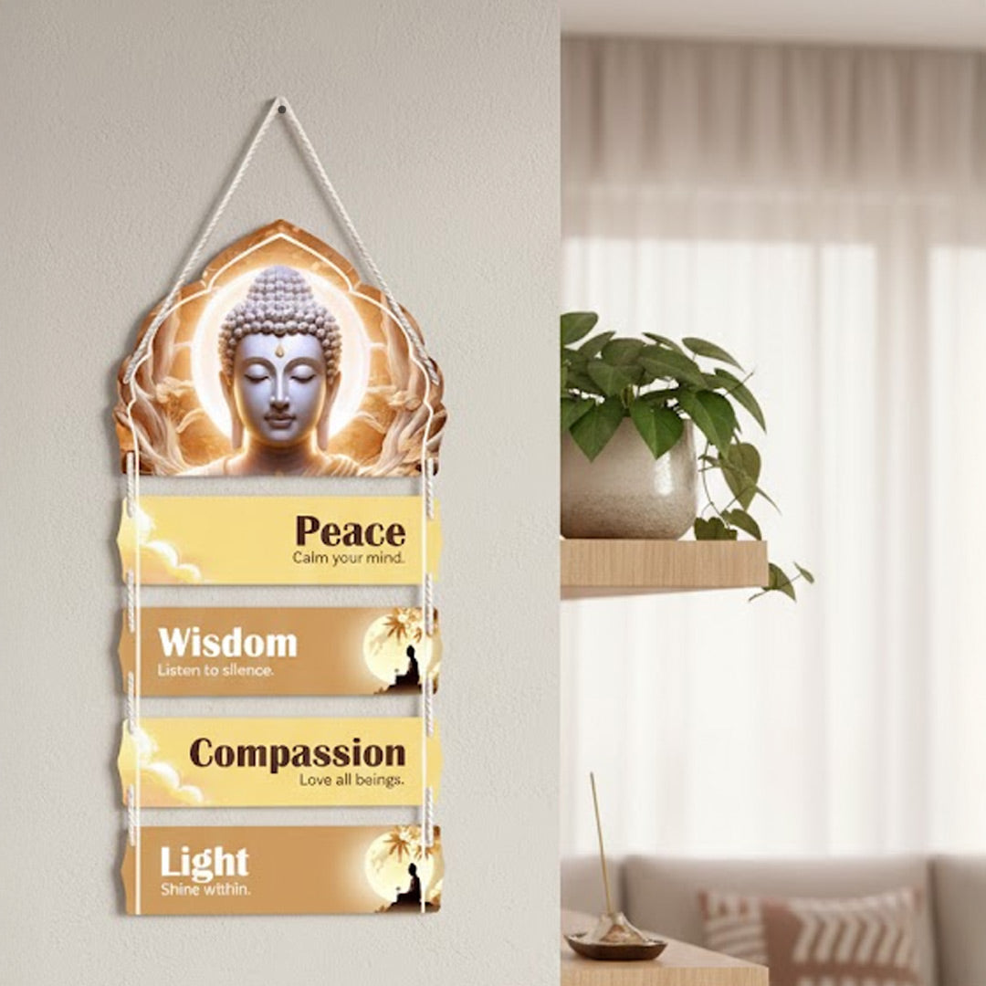 Buddha Inspirational Quote Wall Hanging (9x16 Inch) – Love Craft Gifts