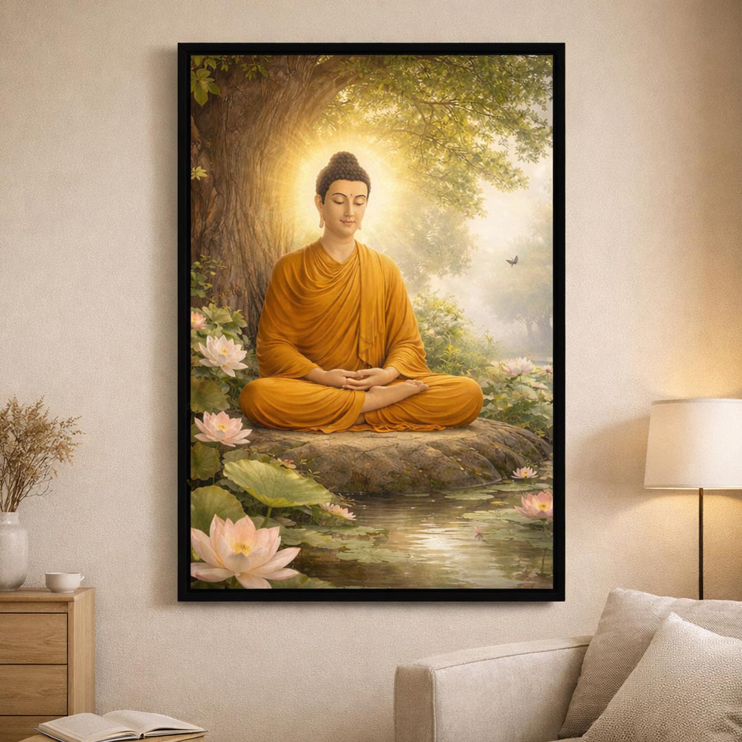 Lord Buddha Meditation Wall Frame – Spiritual Buddha Wall Art (Multiple Sizes) | Love Craft Gifts