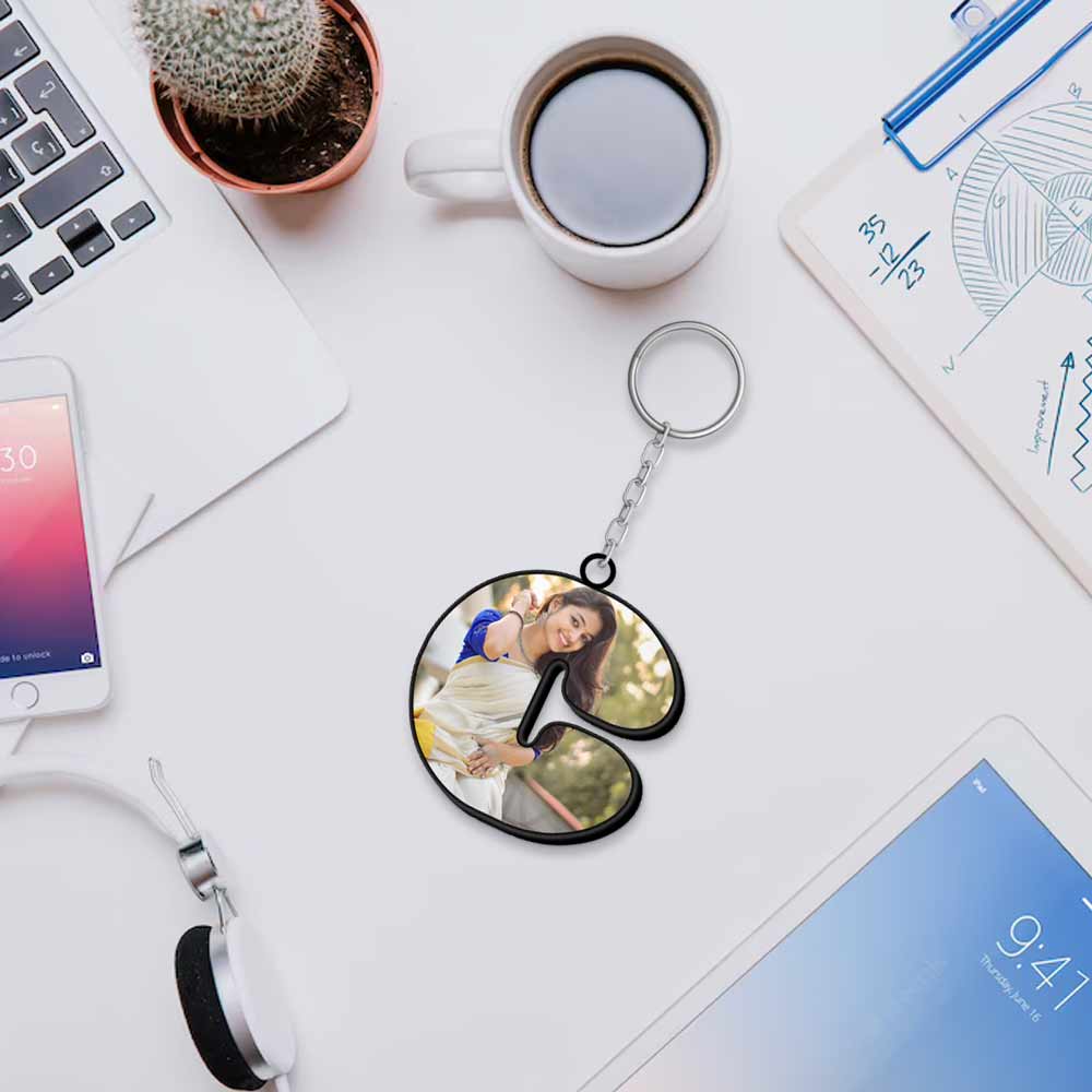 Alphabet Shape-Photo Printed Keychain | Love Craft Gifts - love craft gift
