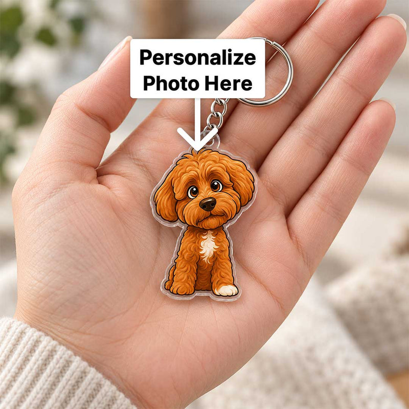 Cartoon Puppy Keyring 2x2" for Dog Lovers, Kids & Friends | Love Craft Gifts™