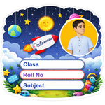 Personalized Space Rocket Theme Kids Name Slips (2x3 Inch, 28 Stickers) – Custom Name & Photo School Labels | Love Craft Gifts