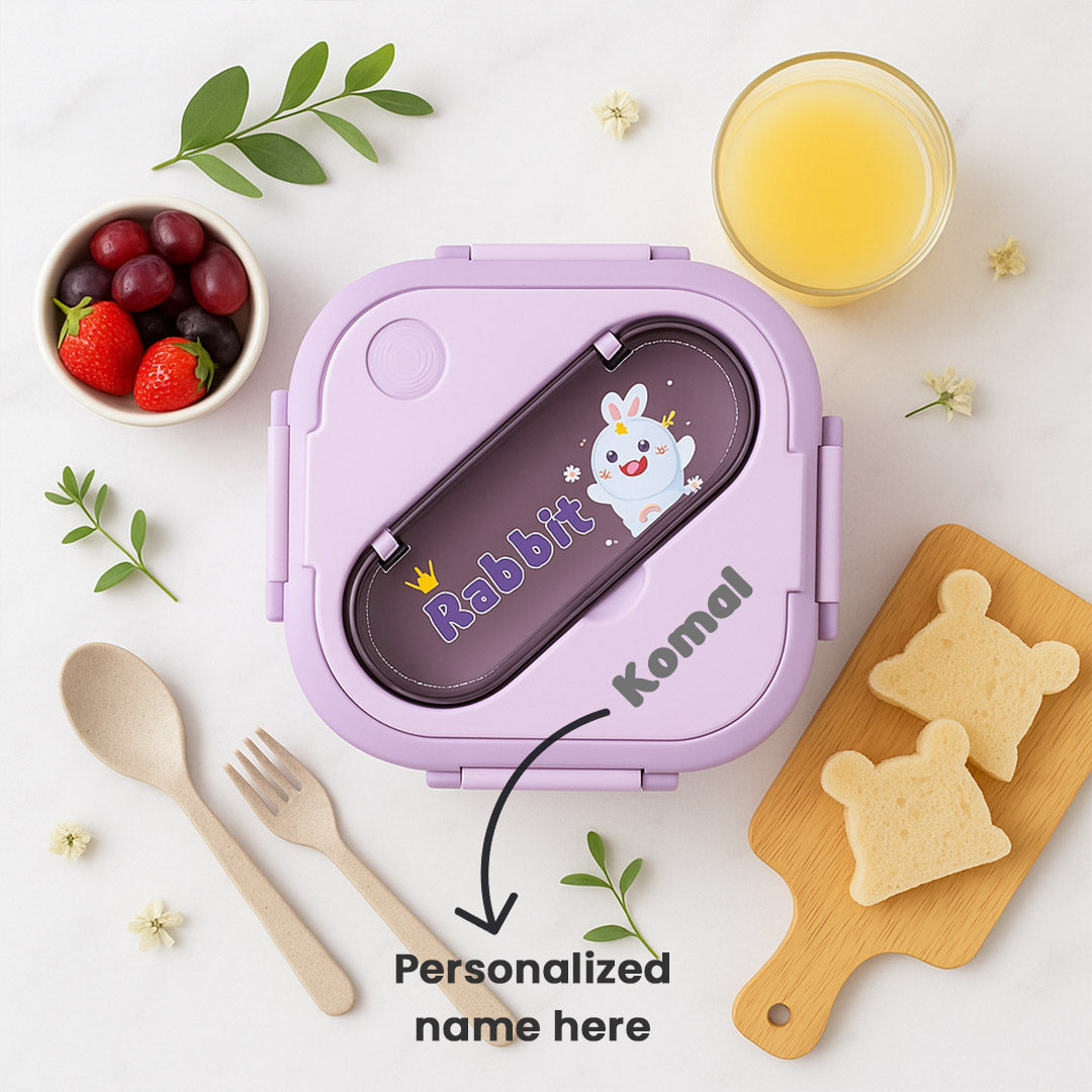 Personalized Stainless Steel Lunchbox with Character Design | Dinosaur, Rabbit, Unicorn | Love Craft Gifts