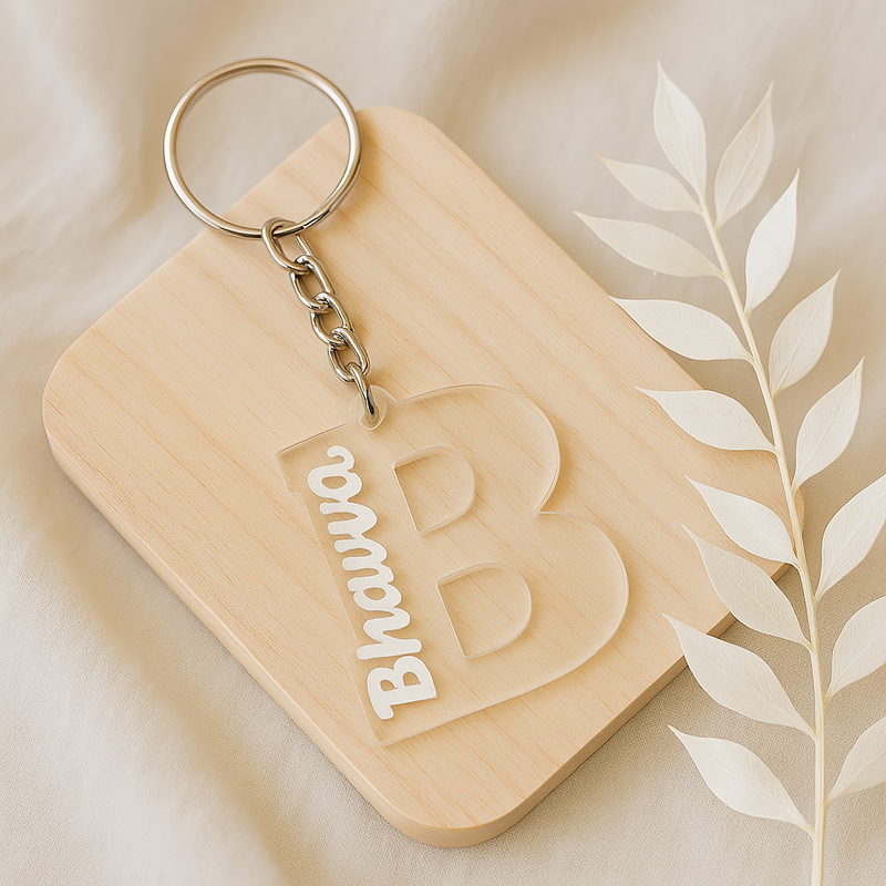 Custom Alphabet Acrylic Keychain