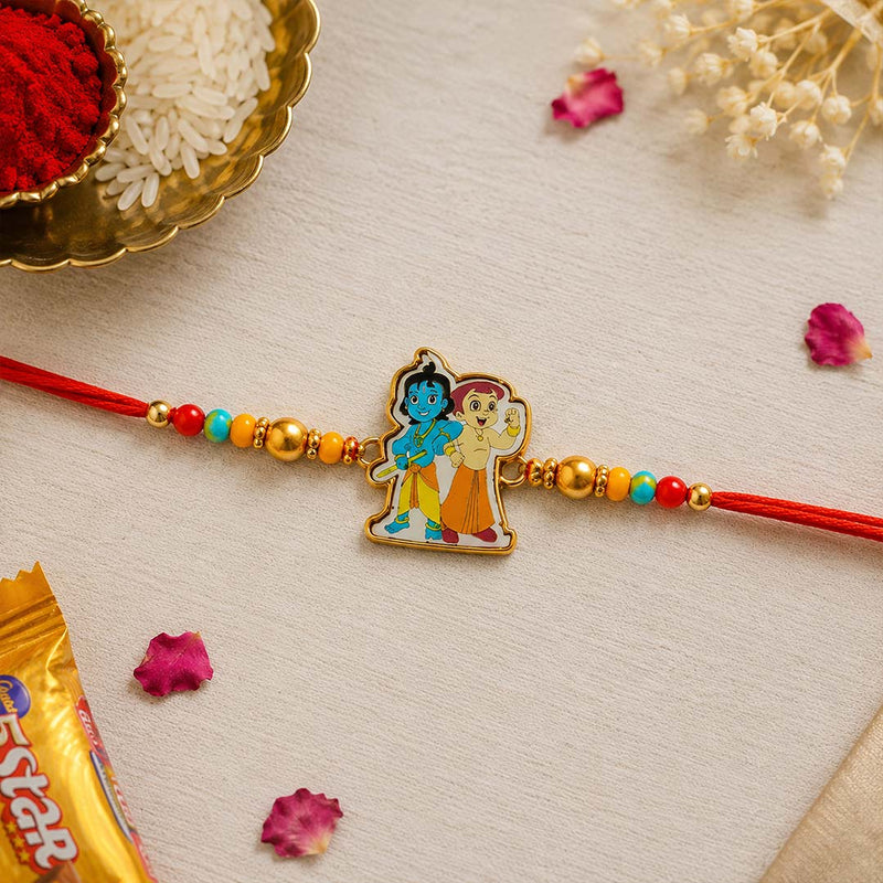 Chhota Bheem & Bal Krishna Kids Rakhi Premium Cartoon Character Raksha Bandhan Gift for Little Brother | Love Craft Gifts™