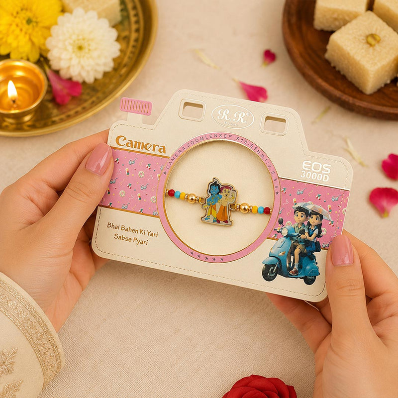 Chhota Bheem Kids Rakhi with Bal Krishna Premium Designer Rakhi for Brothers | Love Craft Gifts™