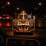 Christian Cross LED Car Dashboard Lamp – Premium Acrylic Jesus Faith Dashboard Light for Car Interior Decor, Spiritual Gift for Christians & Divine Travel Companion | LoveCraftGifts™