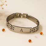 Matte Silver Personalized Initial Bracelet | Love Craft Gifts
