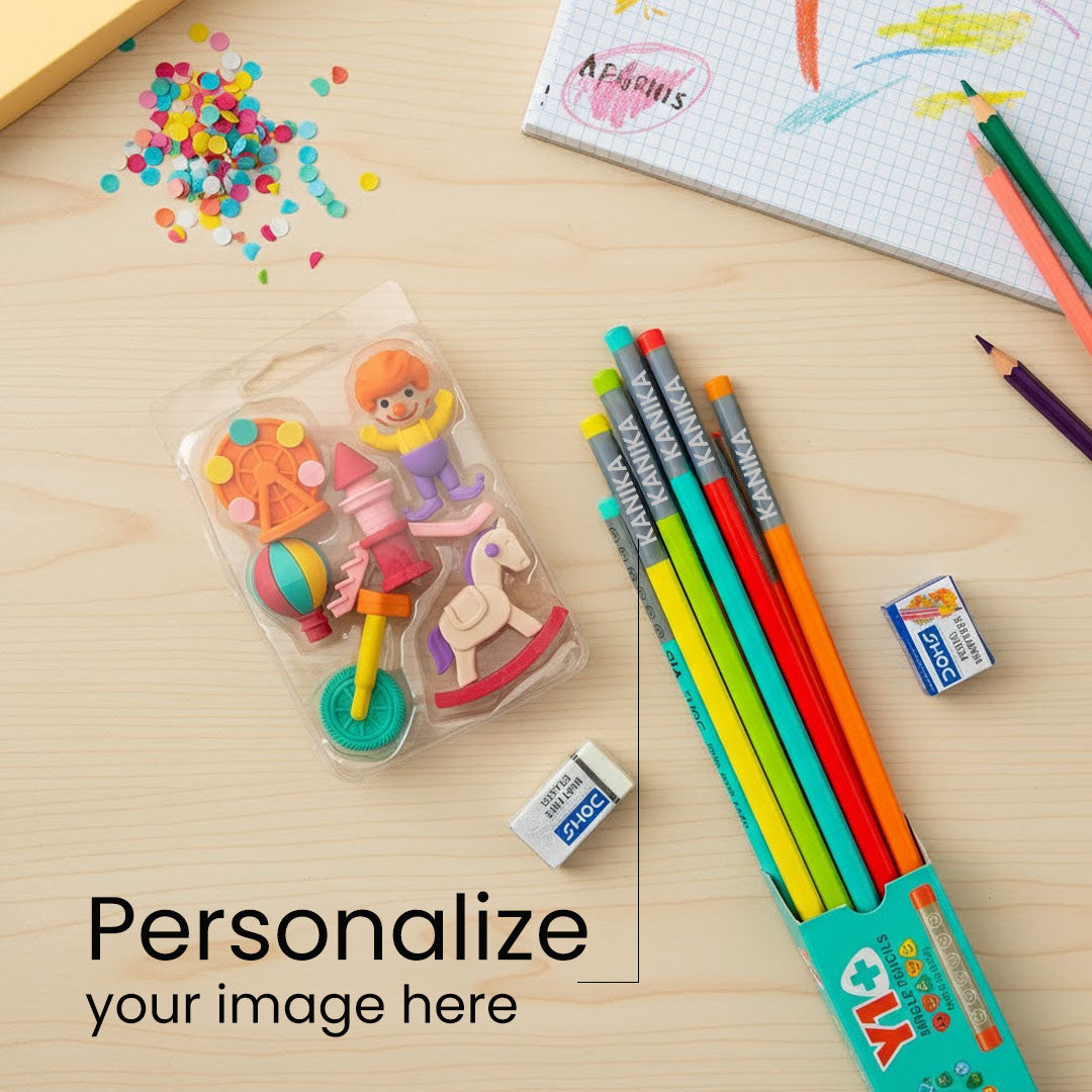 Kids Creative Pencil & Eraser Combo – Fun Learning Set | Love Craft Gifts