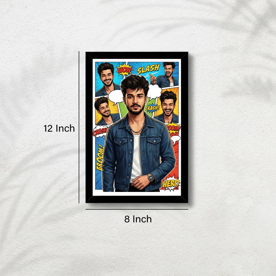 Personalized Comic Style Portrait Wall Frame (8×12 Inch) | Love Craft Gifts