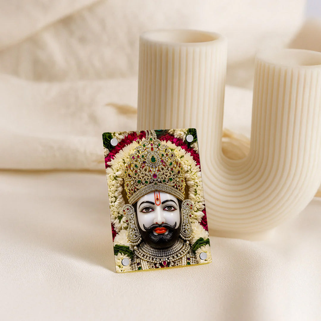 Love Craft Gifts – Khatu Shyam Ji Acrylic Magnet | 2×3 inch | UV Printed