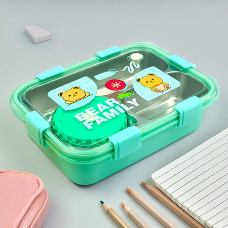 3-Compartment Stainless Steel Thermal Lunchbox - 950ml