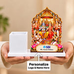 Corporate Diwali Ram Darbar Pen Holder with Recipient Name