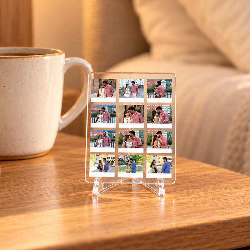 Couple Photo Table Stand 3x4" | Custom 12-Picture Memory Keepsake | Love Craft Gifts™