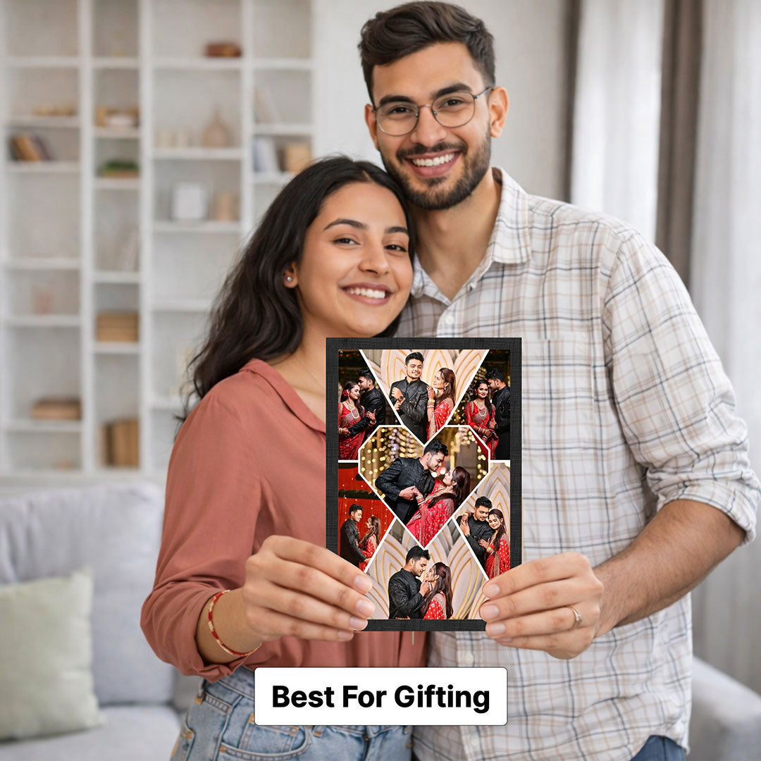 Personalized Couple Photo Collage Wall Frame | Custom Romantic Memory Picture Frame Gift Available in 8x12" to 24x36" | Love Craft Gifts™