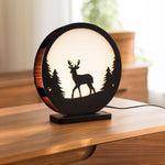 Deer Silhouette Wooden LED Lamp with Adapter | Love Craft Gifts