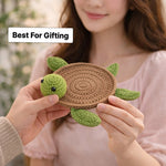 Handcrafted Crochet Turtle Coaster – Cute Handmade Table Mat & Tea Cup Holder (12 cm) | Love Craft Gifts