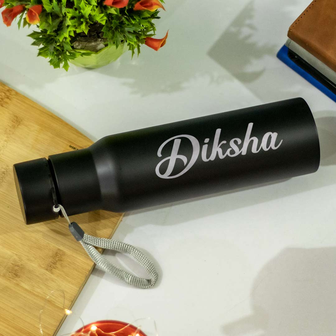 Custom Black Stainless Steel Water Bottle 500ml