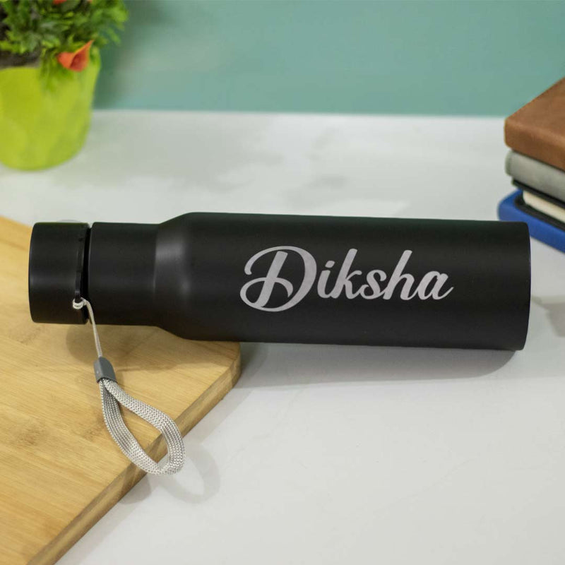 Custom Black Stainless Steel Water Bottle 500ml