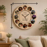 Custom 12 Inch Wooden Wall Clock | Personalized Couple Keepsake | Love Craft Gifts™