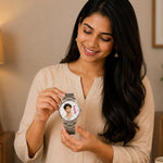 Personalized AI Art Watch | Custom Men's Analog Watch with AI Portrait & Name | Love Craft Gifts™