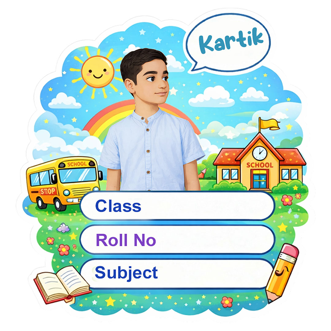 Personalized School Bus Theme Kids Name Slips (2x3 Inch, 28 Stickers) – Custom Name & Photo School Labels | Love Craft Gifts