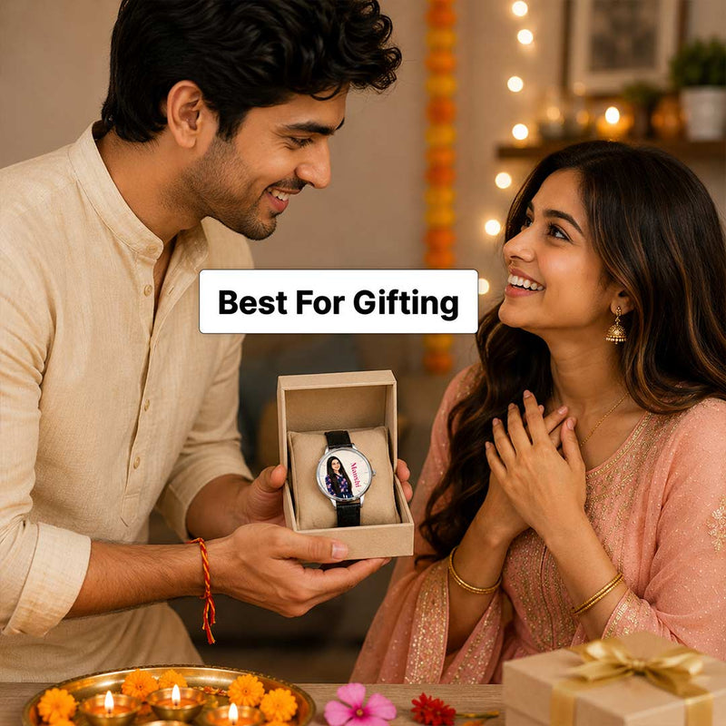 Custom Analog Wrist Watch with Brother's Photo & Name | Personalized Raksha Bandhan Keepsake | Love Craft Gifts™