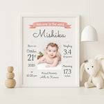 Personalized Baby Birth Stats Frame – Custom Newborn Keepsake with Name, Date & Photo| Love Craft Gifts