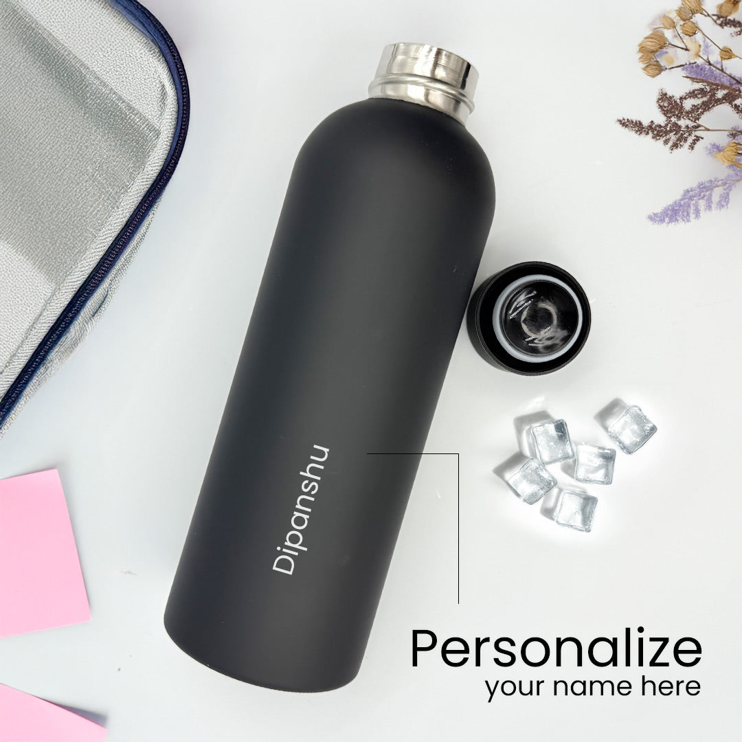 Black Custom  Water Bottle| Love Craft Gifts