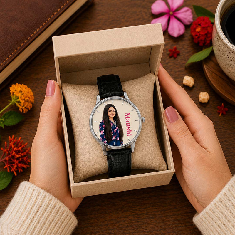 Custom Brother Photo & Name Watch | Personalized Rakhi Gift for Brother | Analog Wrist Watch | Love Craft Gifts™