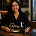 Personalized Chartered Accountant LED Acrylic Business Card Holder with Name | Custom CA Office Desk Name Plate with Card Stand 8 x 6 Inch | Professional Gift for CA, Tax Consultant & Finance Experts | Love Craft Gifts™