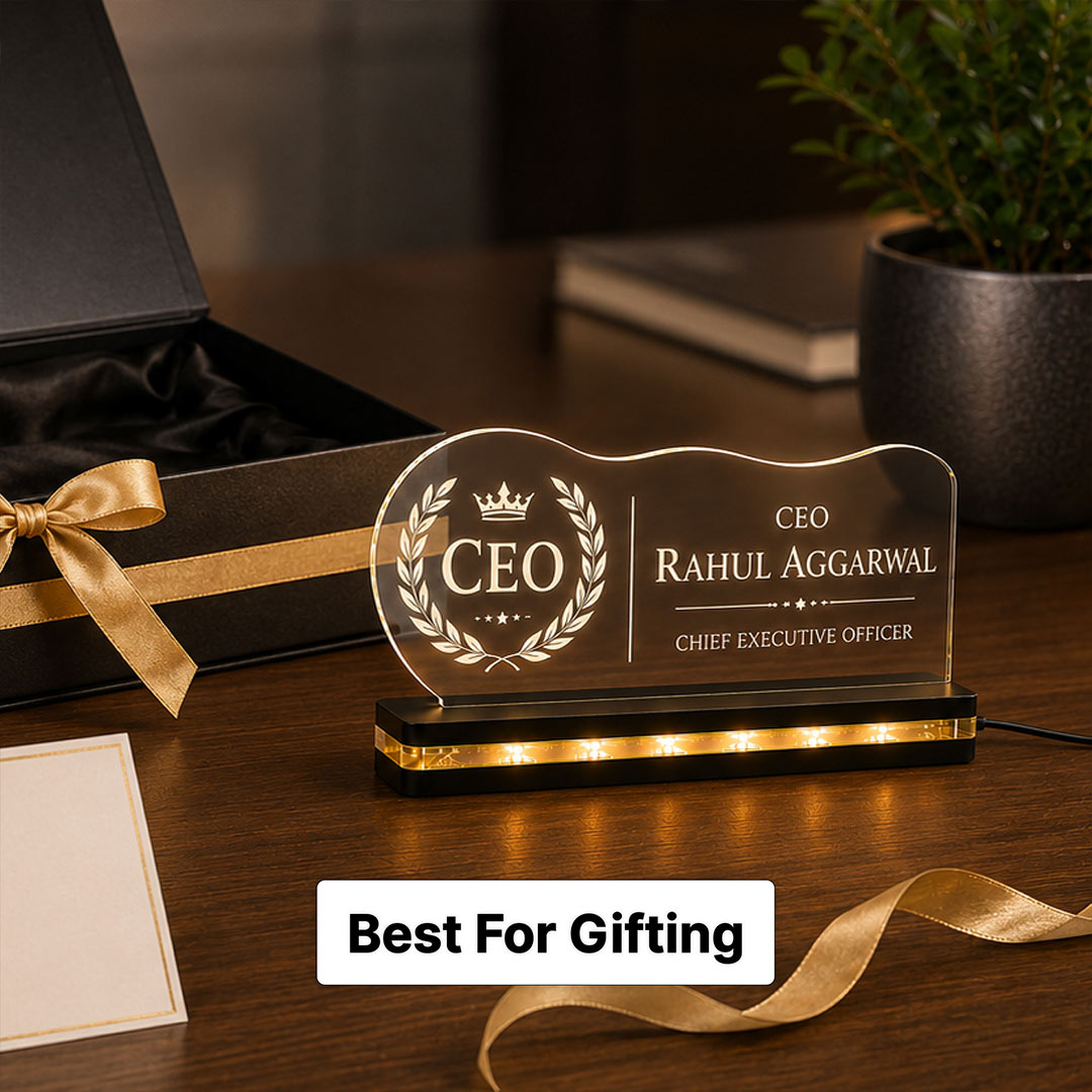 Custom CEO Name Plate 6x8" | Personalized Professional Desk Display