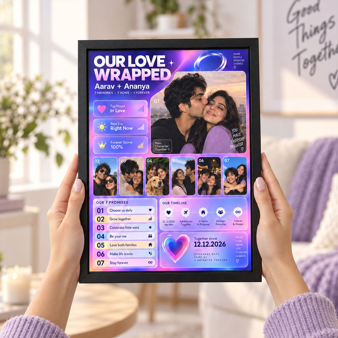 Custom Couple Memory Timeline Frame | Anniversary Gift | Love Craft Gifts™