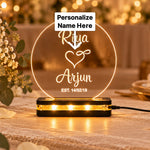 Custom Couple Name & Date LED Lamp | Romantic Acrylic Light | Love Craft Gifts™