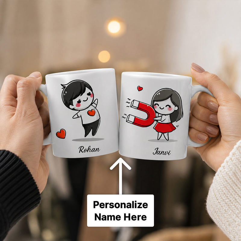 Custom Couple Name Mug Set | Personalized Ceramic Mugs for Couples | Love Craft Gifts™