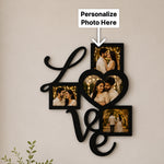 Custom Couple Photo Collage Wooden Frame 12x15" | Love Design with 4 Photos | Love Craft Gifts™
