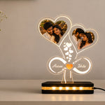 Custom Couple Photo LED Lamp 6x8" | Two Heart Photos with Personalized Names | Love Craft Gifts™
