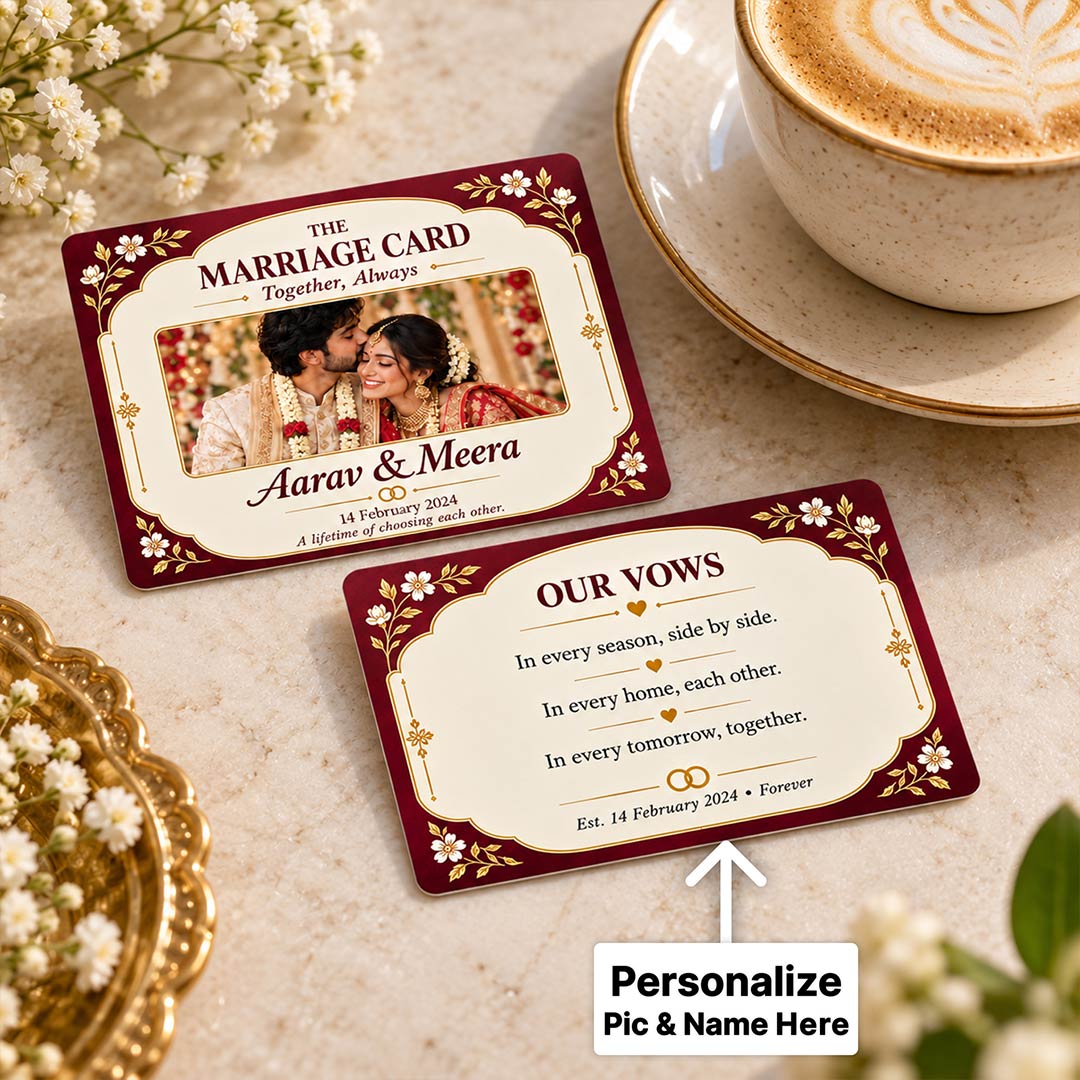 Custom Couple Photo & Names Wedding Card | Love Craft Gifts™