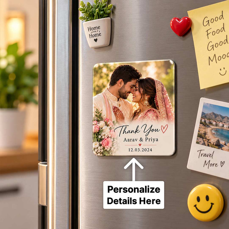 Custom Couple Photo Wedding Magnet | Names & Date | Love Craft Gifts™