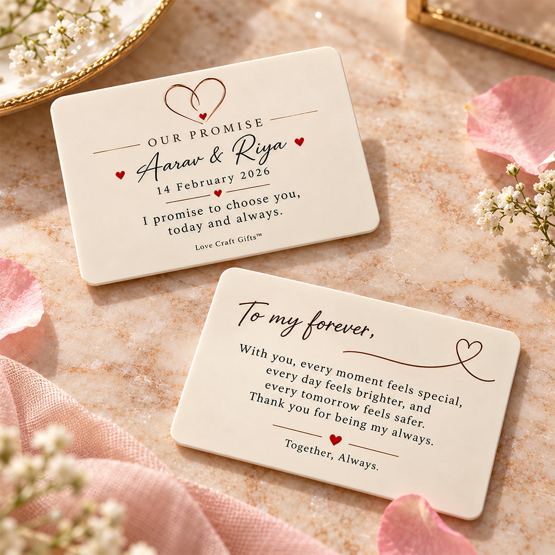 Custom Couple Promise Card with Names & Date | Love Craft Gifts™