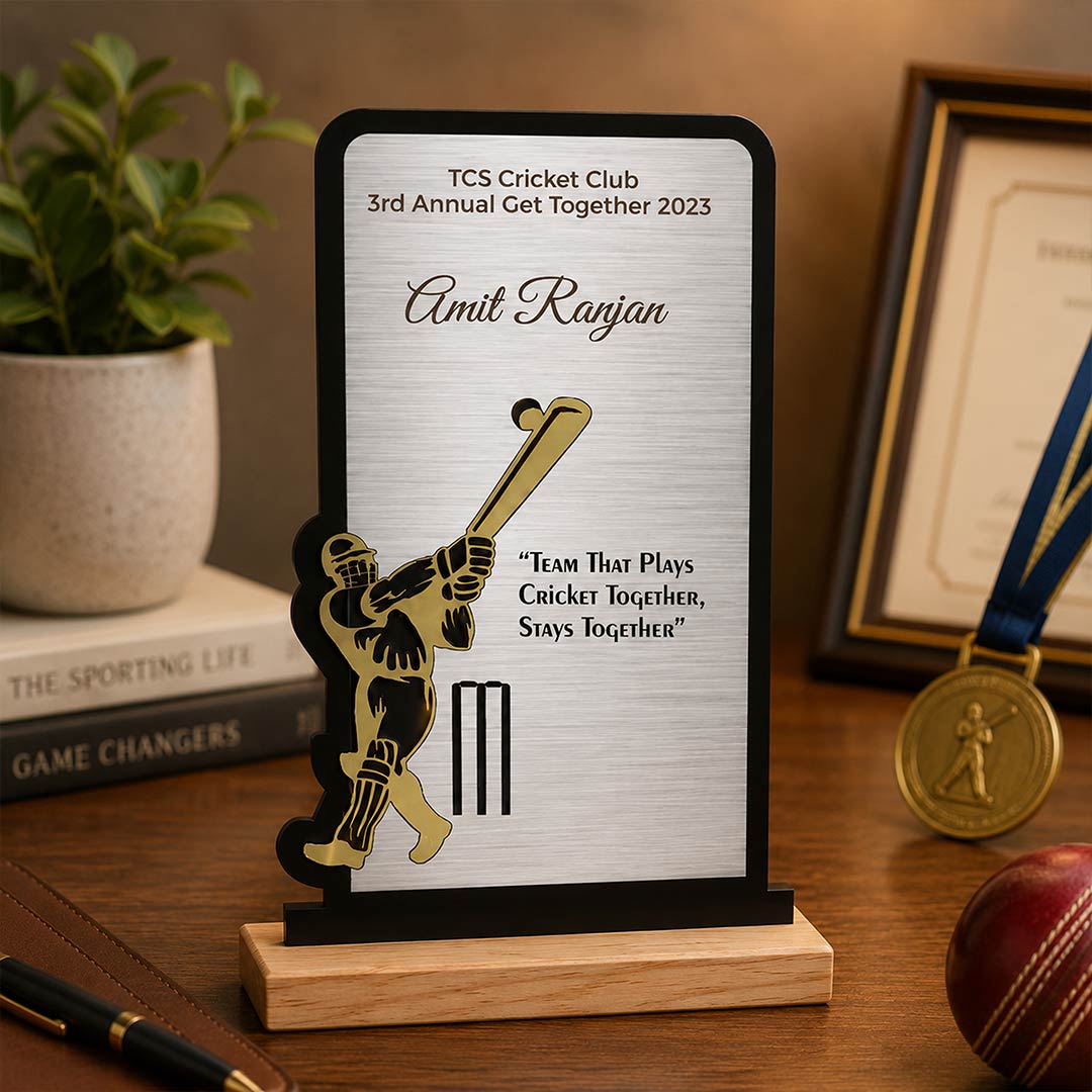 Custom Cricket Team Wooden Table Stand | Love Craft Gifts™