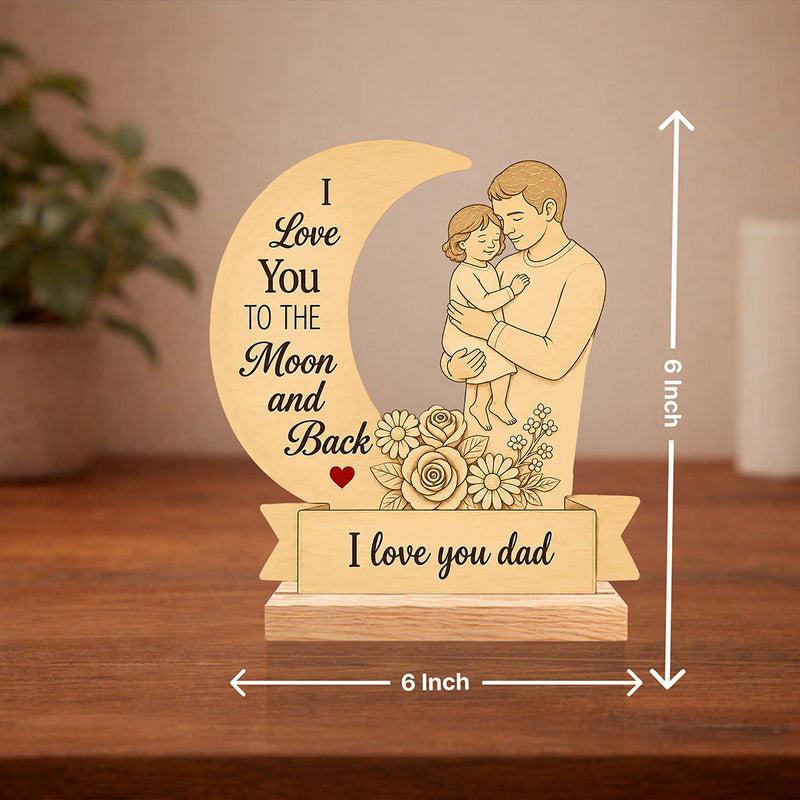 Custom Dad Wooden LED Lamp | Personalized Home Decor Gift | Love Craft Gifts™
